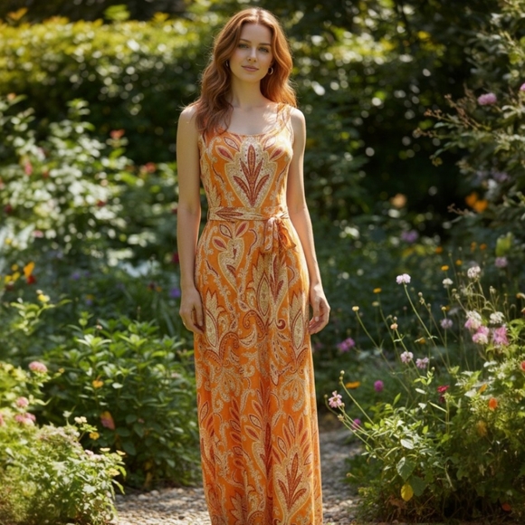 LOFT Maxi Dress- Paisley-Size Xlarge- EUC Retail $98 - Picture 8 of 9